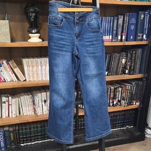 Classic Blue Wide Leg, Stretchy Jeans, Size L, 10-12 womens